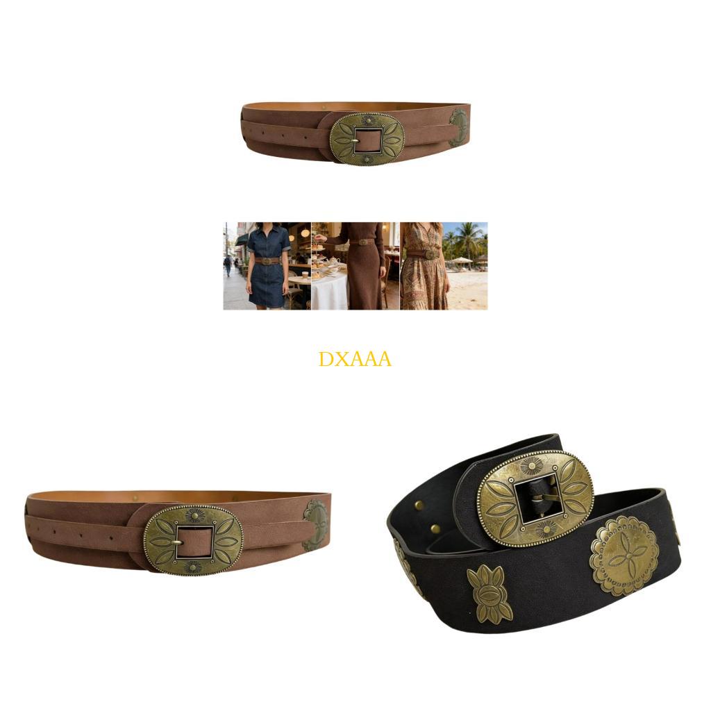 Women Formal Wear Western - DXAA Stilvoller böhmischer Taillengürtel mit Metall-Dornschnallen,