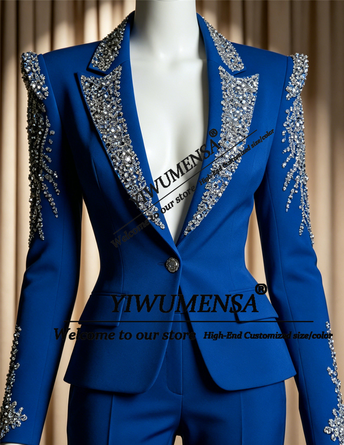 Women Formal Wear Blazers - Luxuriöse Damenanzüge 2-teilige Sets mit Kristallen