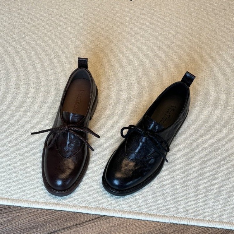 Kitten Heel Women - Französische Vintage Einfache Schnür-Loafer Frühling Neue