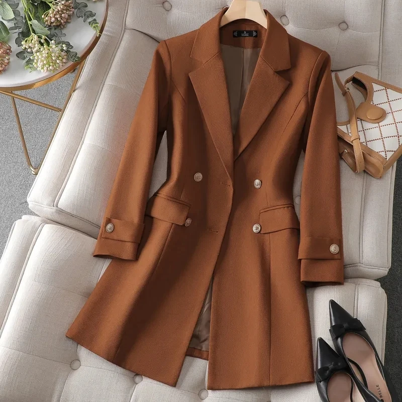 Women Formal Wear Blazers - Herbst Winter Jacke Frauen Lange Blazer