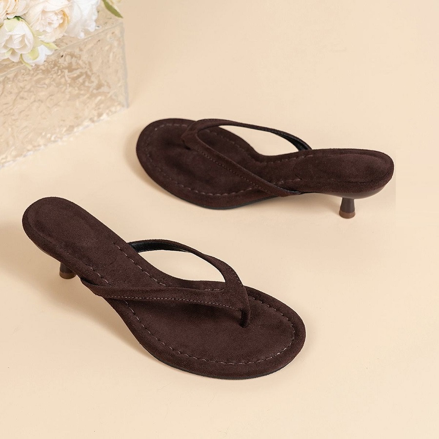 Kitten Heel Women - Neue Damen-Sandalen aus Kunstwildleder mit dünnem