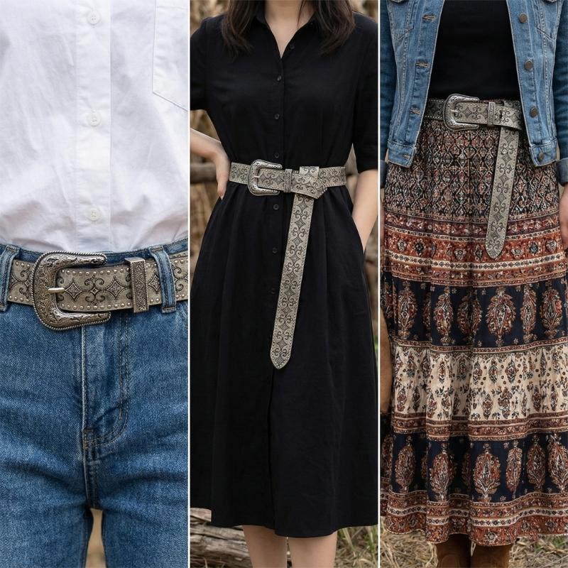 31BF Klassischer Retro-Gürtel  – Women Formal Wear Western Bewertung und Preis