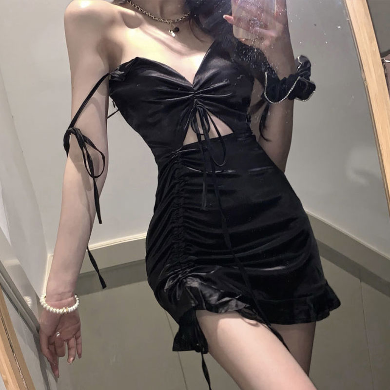 Sexy Schwarz Satin kleid Bodyc – Formal Wear For Women Xl Bewertung und Preis