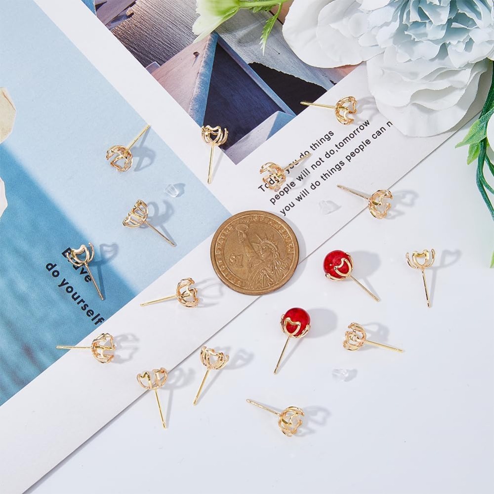 30 Stück Ohrring-Montage, 4-He – Pearl Earring Stud Bewertung und Preis