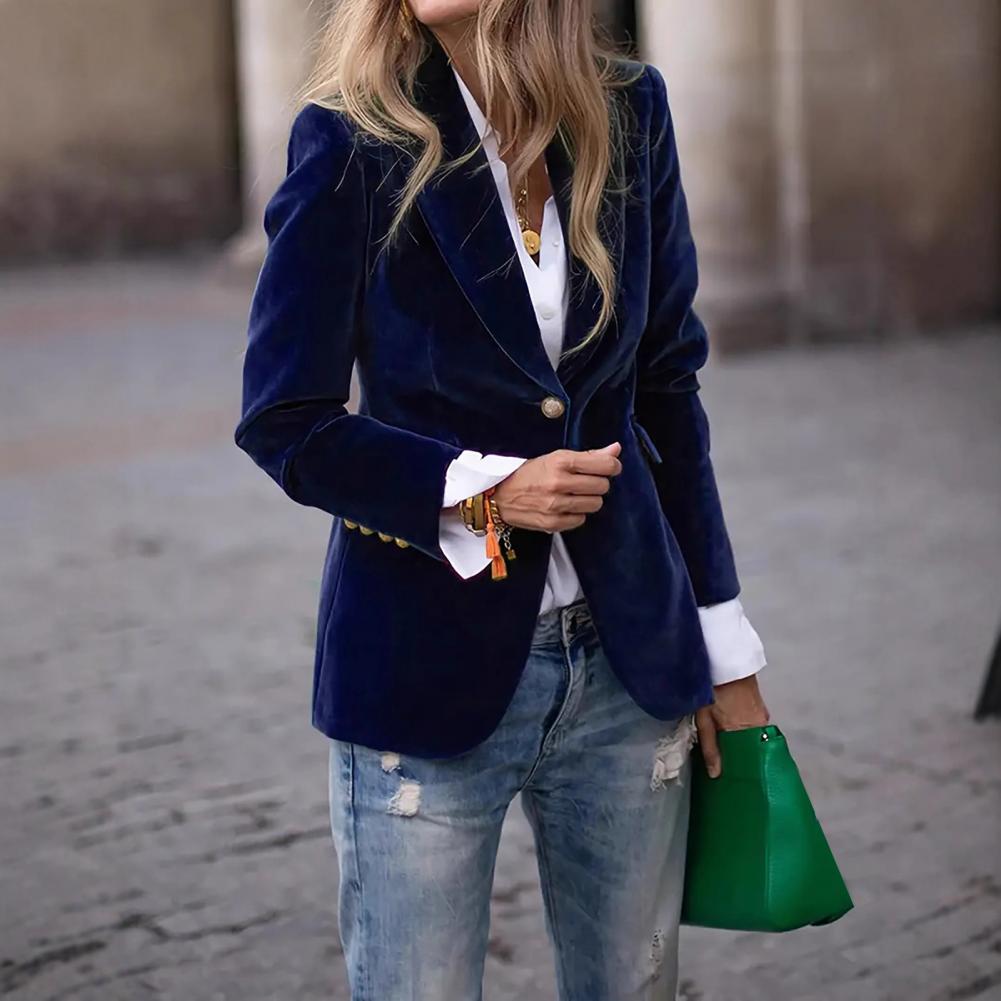 Samt-Sakko in Übergröße für Da – Women Formal Wear Blazers Bewertung und Preis