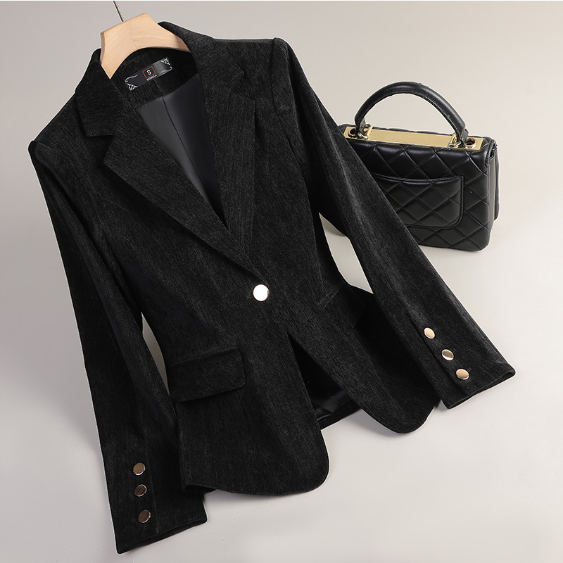 Gelbgoldener Samt-Blazer für D – Women Formal Wear Blazers Bewertung und Preis