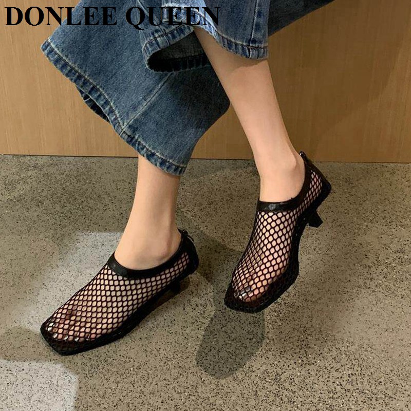 Vintage Mesh-Sandalen mit ecki – Kitten Heel Women Bewertung und Preis