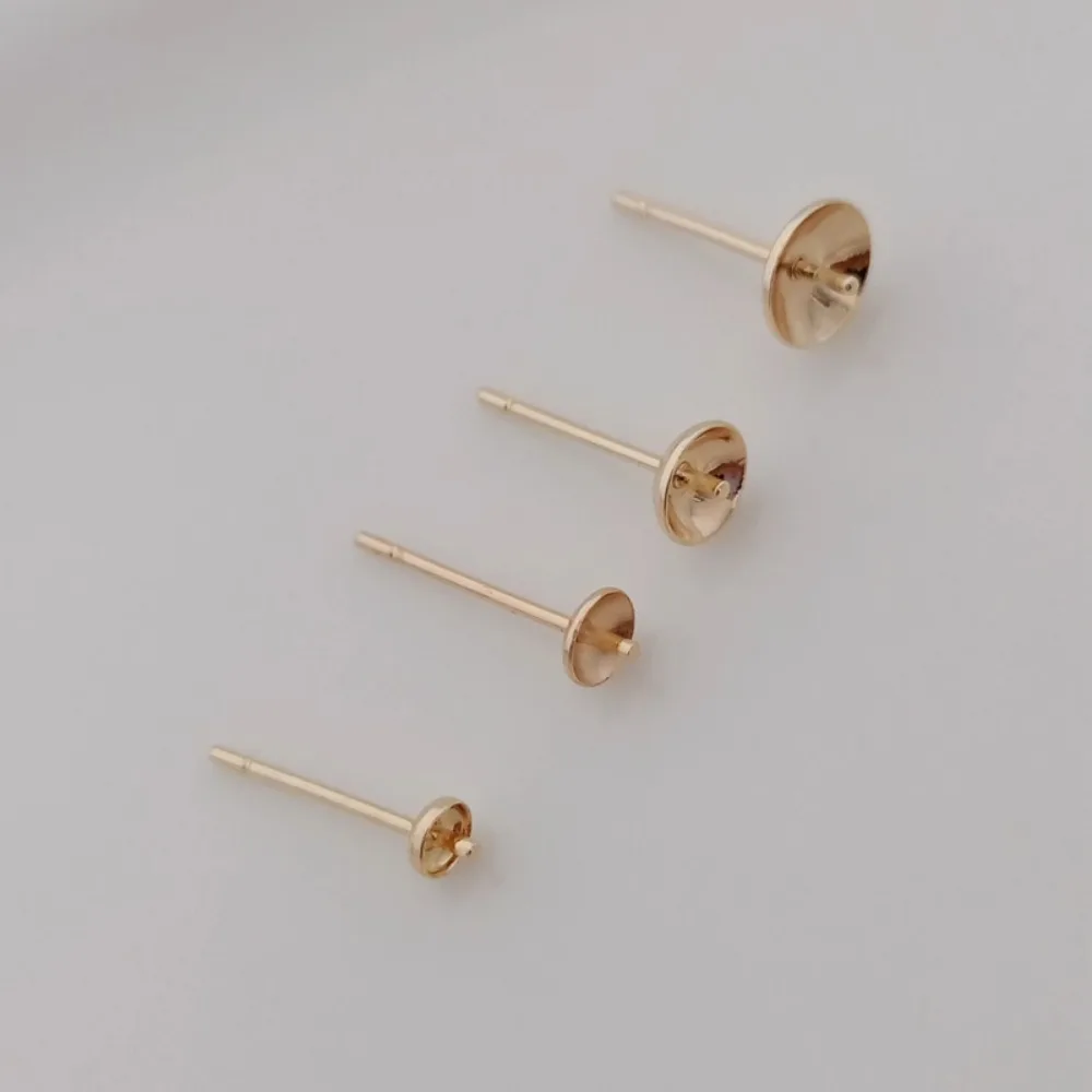 14K vergoldete Perlenzubehör,  – Pearl Earring Stud Bewertung und Preis